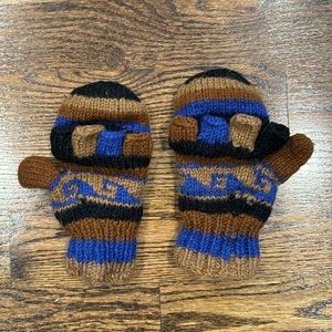 Hand knitted mittens